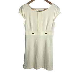 Lilly Pulitzer Sasha Ponte Knit Dress In Vanilla Cream button accents Size S